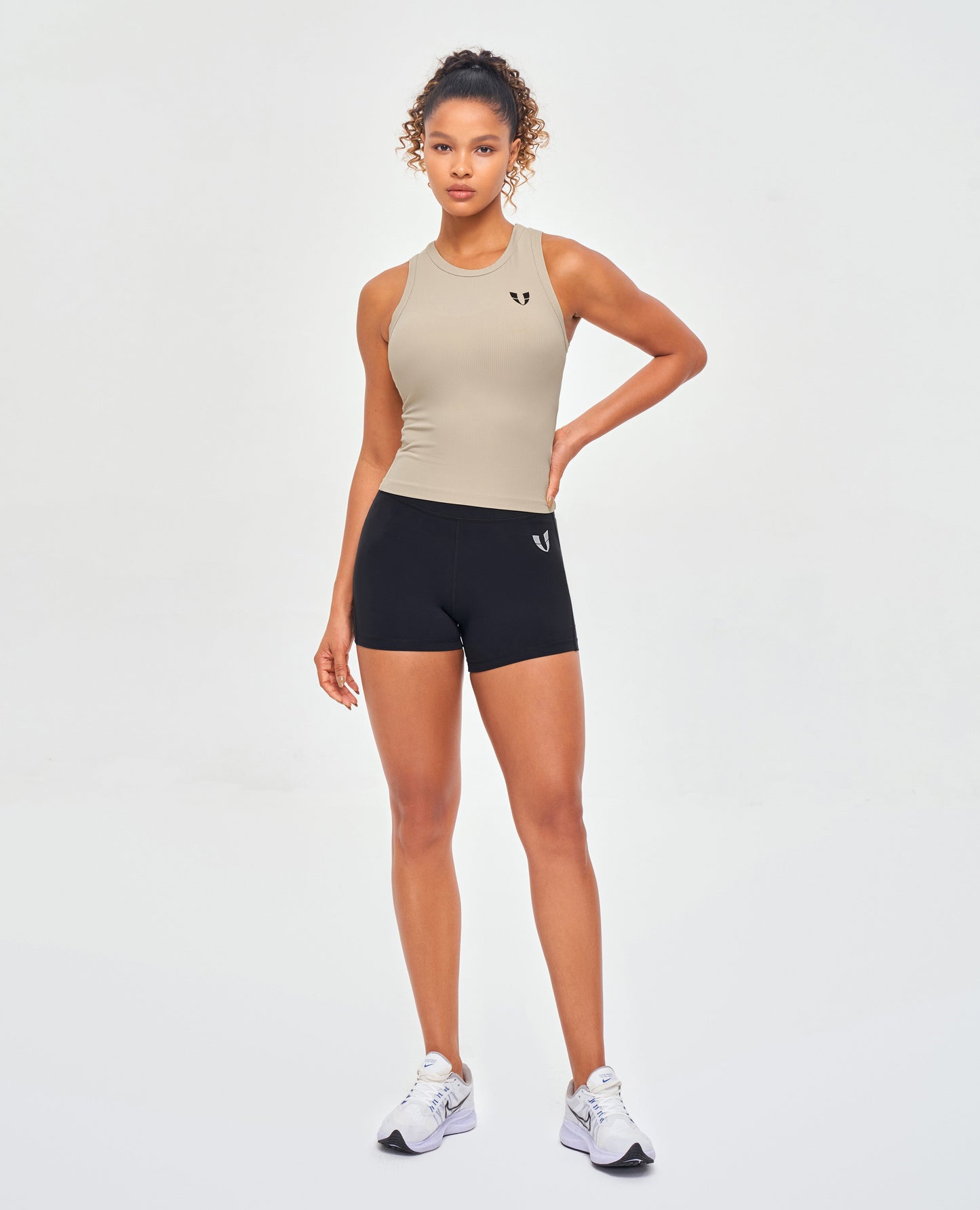 Ribbed Workout Tank - Khaki