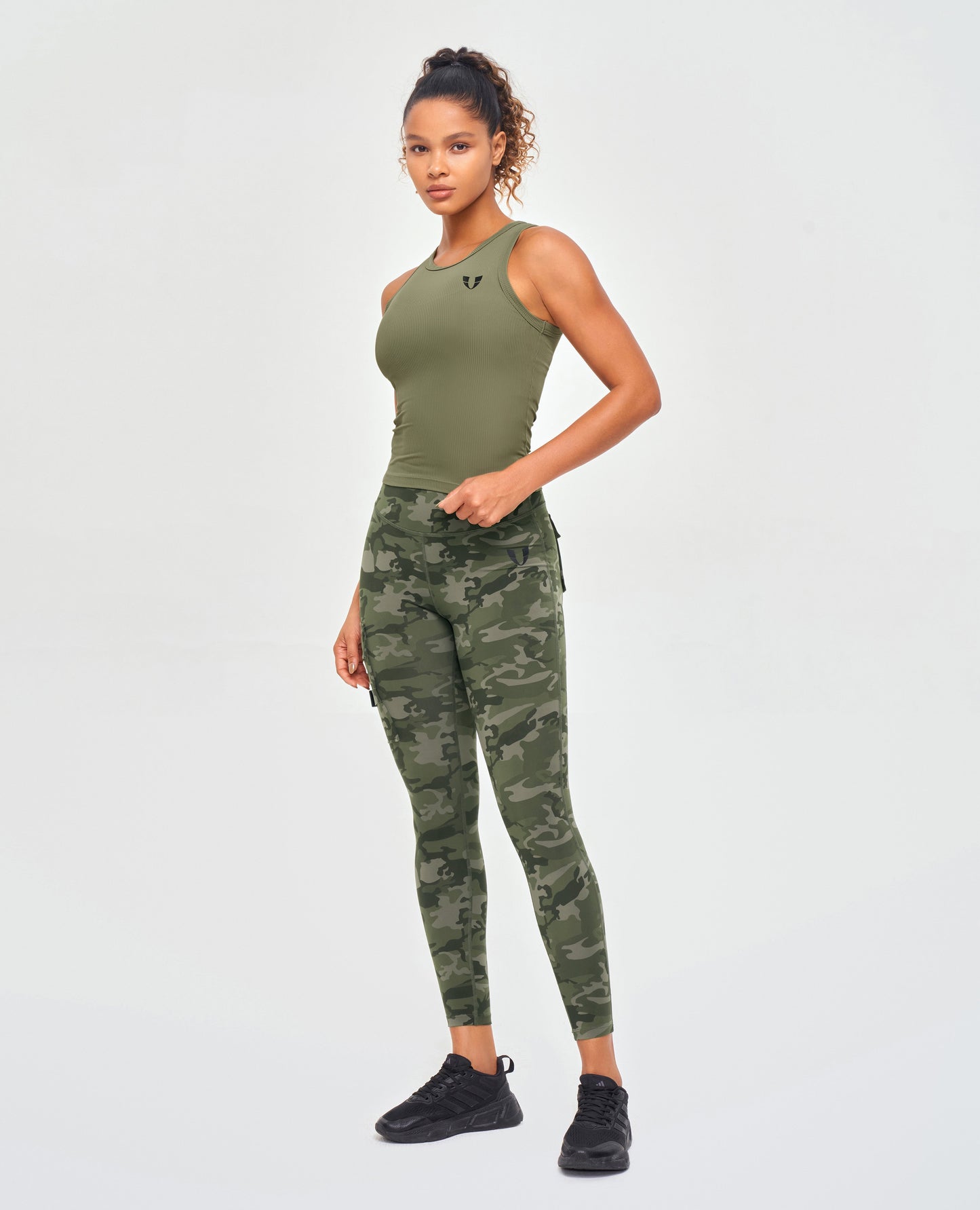 Ribbed Workout Tank - Olive Green