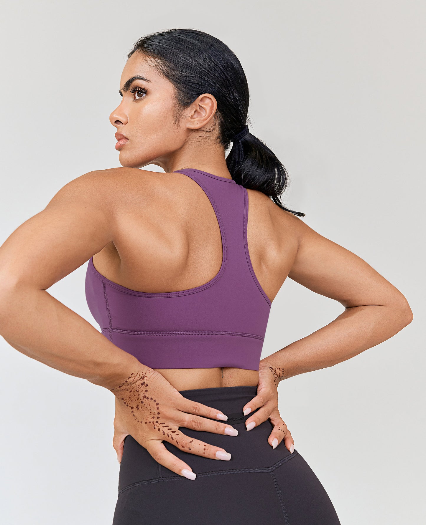 Scoop Neck Sports Bra - Purple