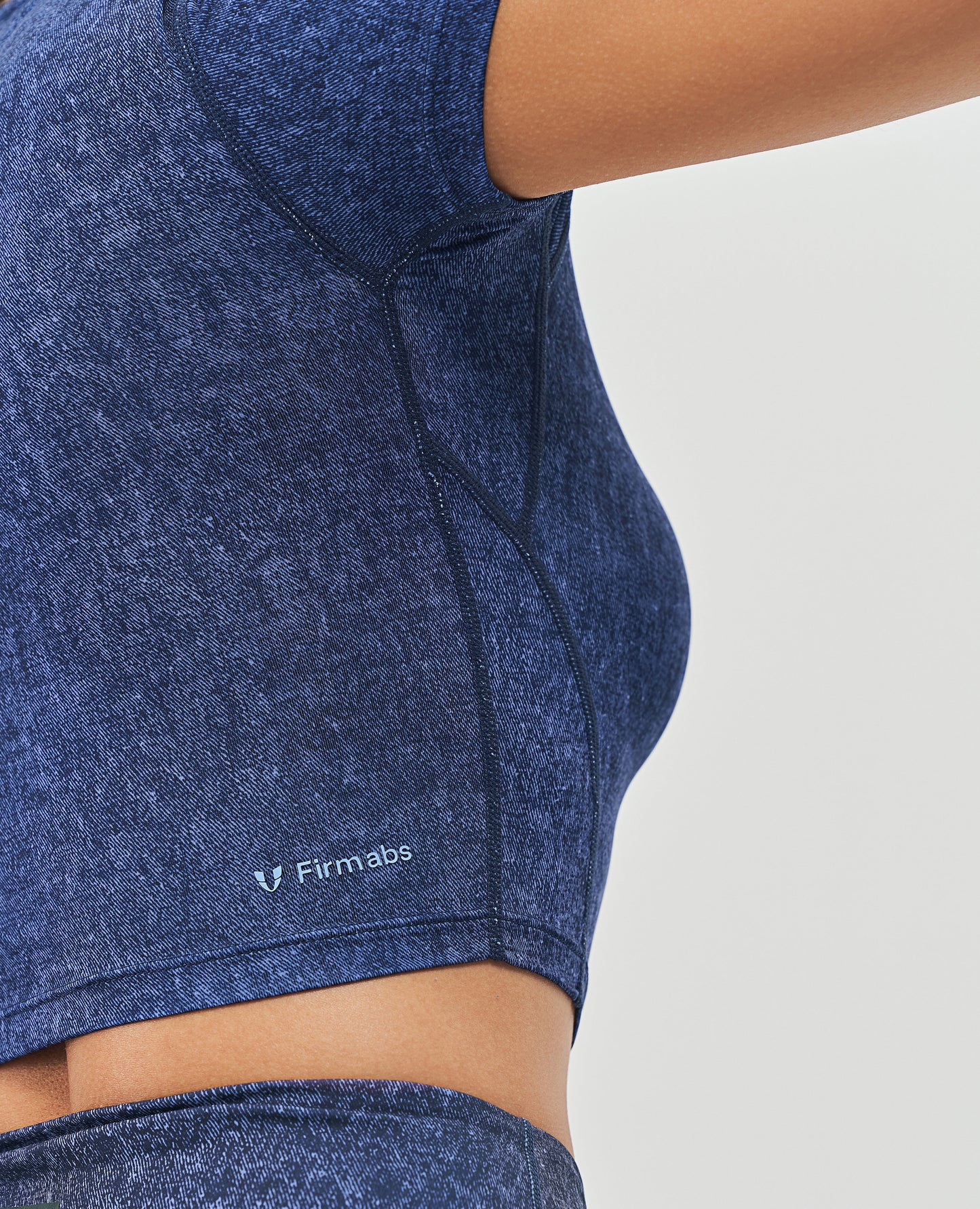 Short Sleeve Gym Crop Top - Denim Blue