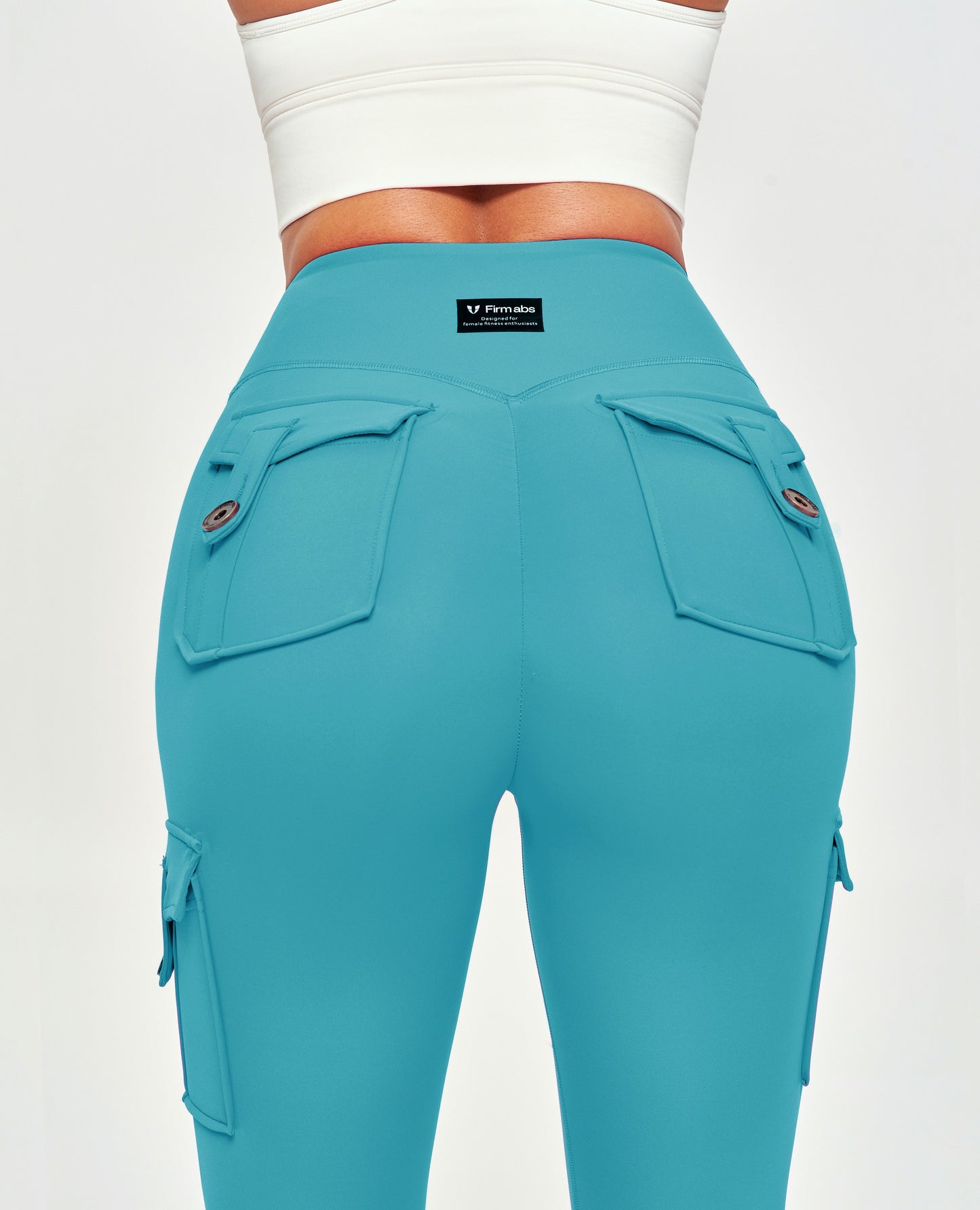 V-waist Cargo Leggings - Aquatic Green