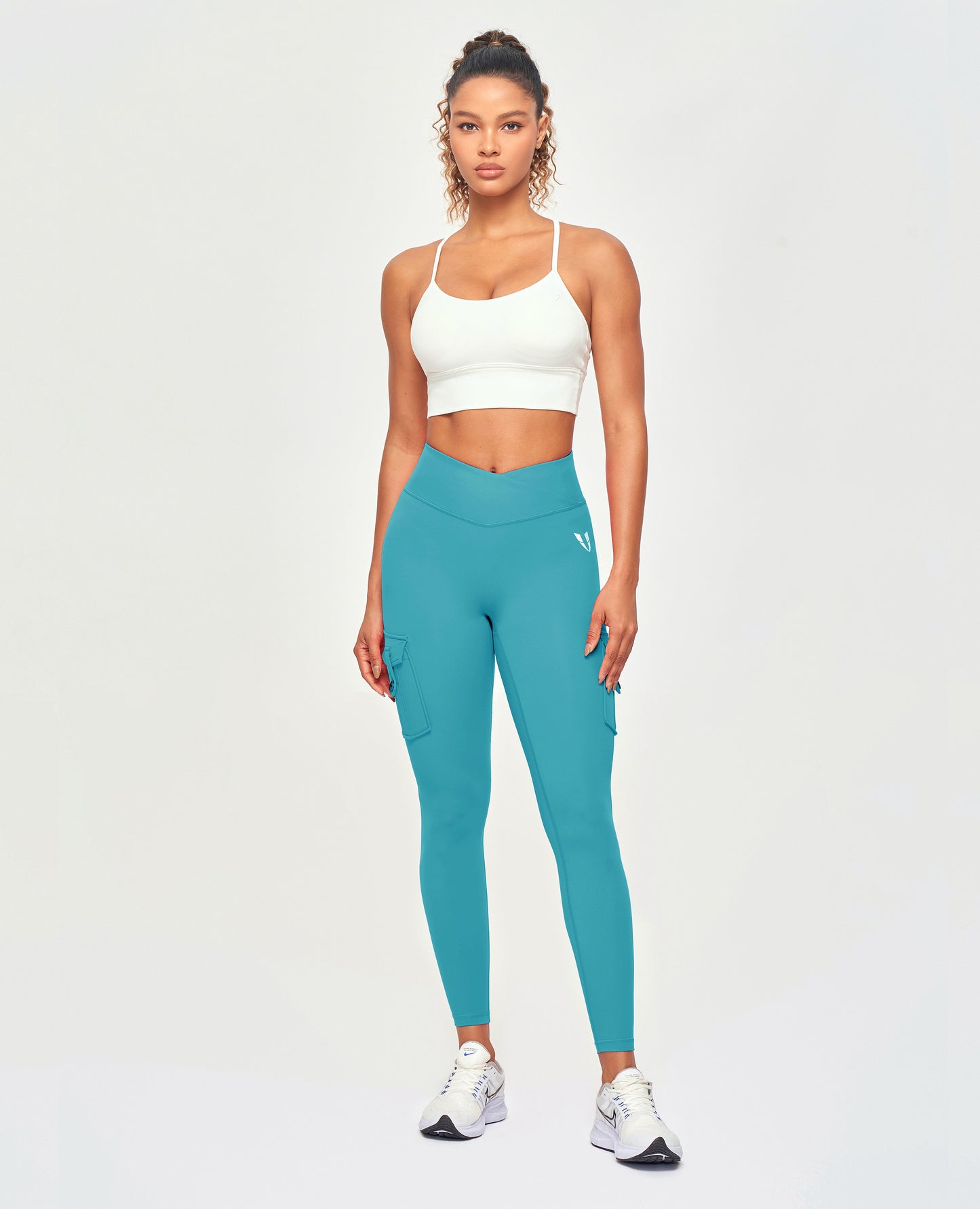 V-waist Cargo Leggings - Aquatic Green