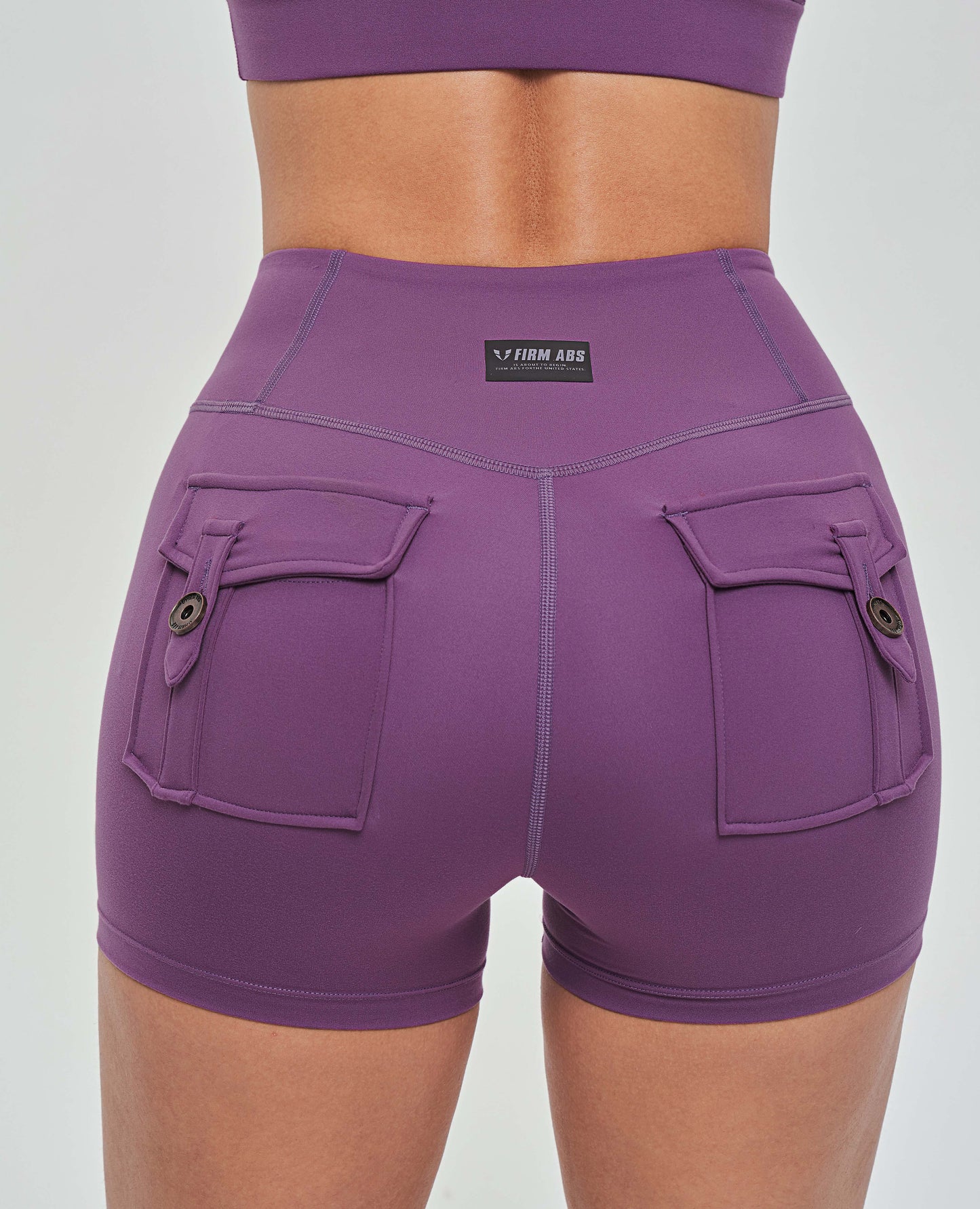 V-waist Cargo Shorts - Purple